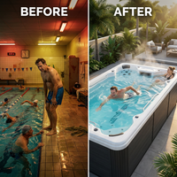 AquaLuxe Horizon Elite 19 Swim Spa — Before & After