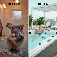 AquaLuxe Terrace Compact 14 Swim Spa — Before & After