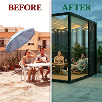 NoirVerge Aperture Pergola — Before & After