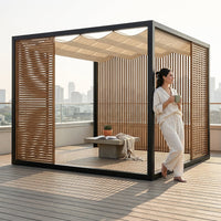 NoirVerge Aperture Pergola — Lifestyle