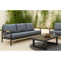 Outdoor Lounge Set Built for All-Weather Entertainment, Powder-Coated Aluminum Frame, Premium Cushions