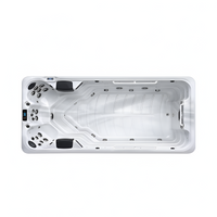 Swim Spa Designed for Urban Living, 14ft Compact Size, Integrated Therapy Zone, Premium Wood Cabinet