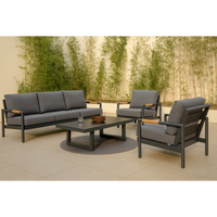Outdoor Lounge Set Built for All-Weather Entertainment, Powder-Coated Aluminum Frame, Premium Cushions