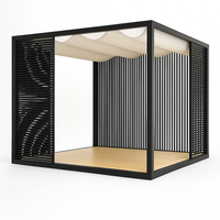Outdoor Pergola Built for Modern Terraces, Powder-Coated Aluminum Frame, Marine-Grade Fabric Canopy
