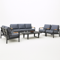 Outdoor Lounge Set Built for All-Weather Entertainment, Powder-Coated Aluminum Frame, Premium Cushions