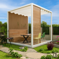 Outdoor Pergola Built for Modern Terraces, Powder-Coated Aluminum Frame, Marine-Grade Fabric Canopy